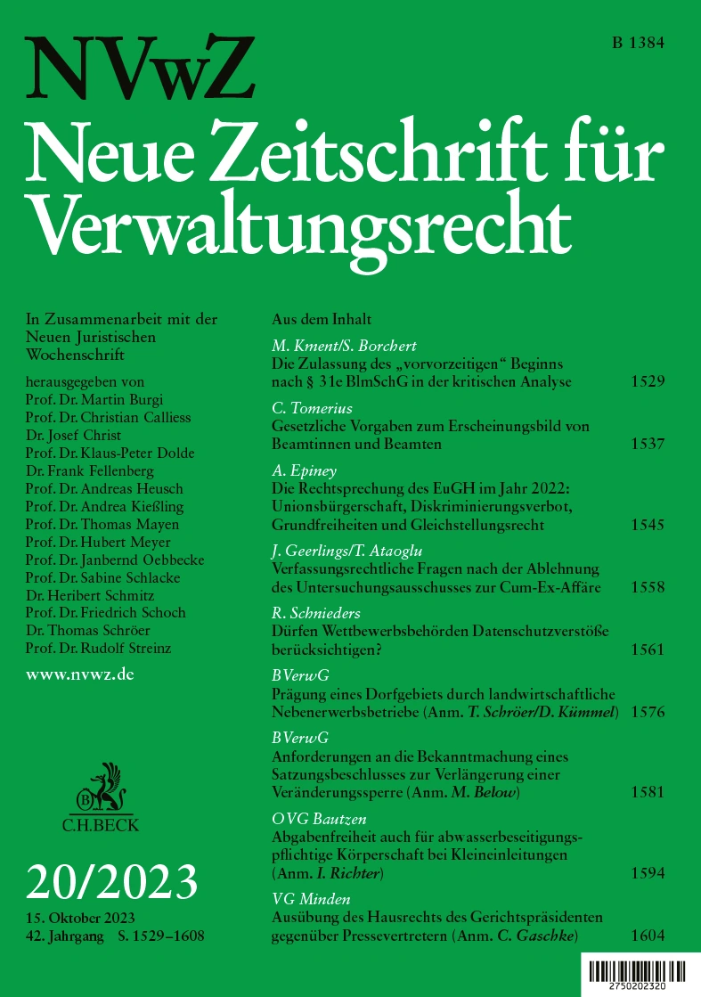 NVwZ - Neue Zeitschrift für Verwaltungsrecht Studentenabo