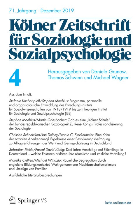 Kölner Zeitschrift für Soziologie und Sozialpsychologie KZfSS