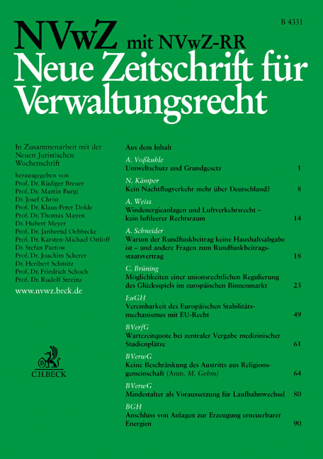 NVwZ - Neue Zeitschrift für Verwaltungsrecht mit NVwZ-RR