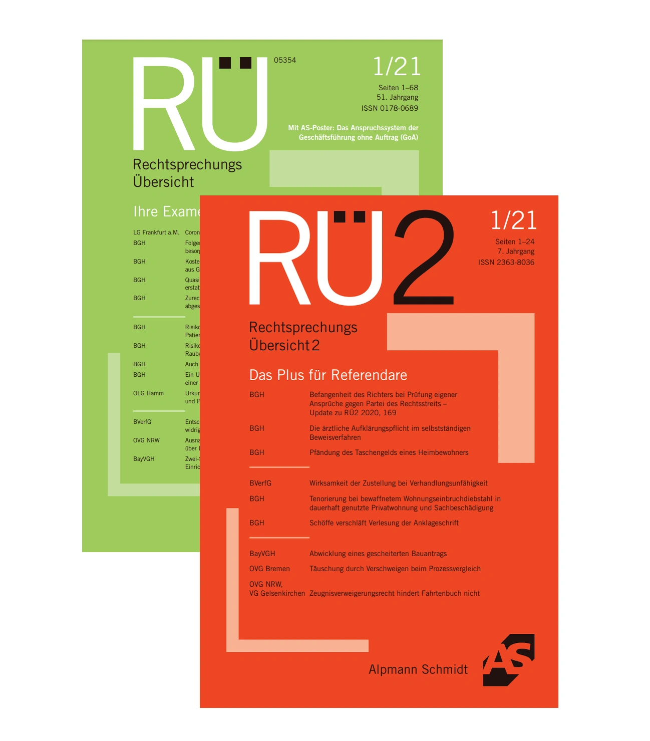 RÜ+RÜ2 Rechtsprechungs Übersicht Studentenabo