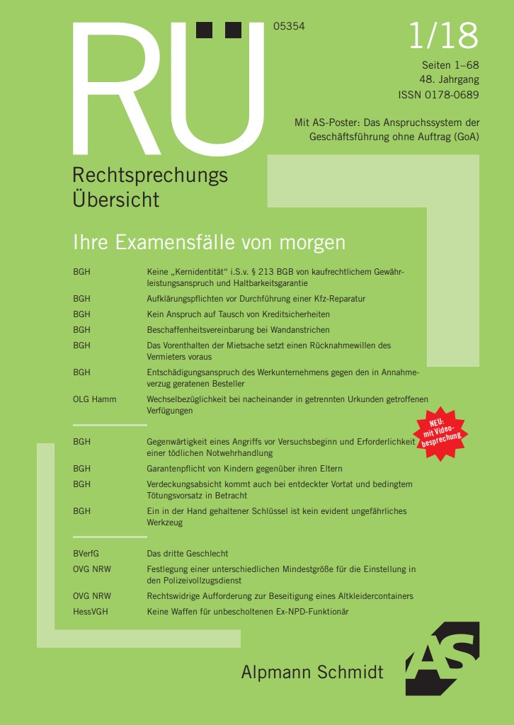 RÜ Rechtssprechungs Übersicht RÜ Rechtssprechungs Übersicht