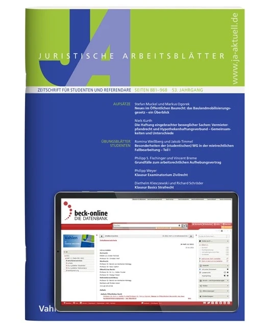 JA Juristische Arbeitsblätter mit JADirekt - die Datenbank inklusive Studentenabo