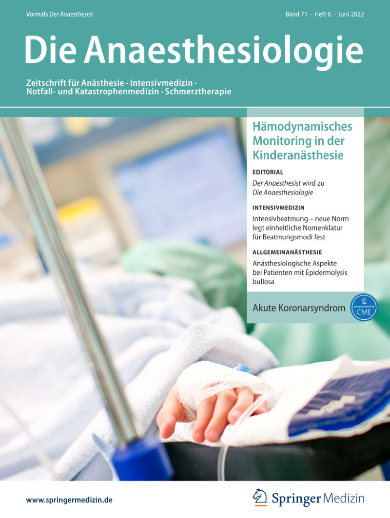 Die Anaesthesiologie Studentenabo Die Anaesthesiologie Studentenabo